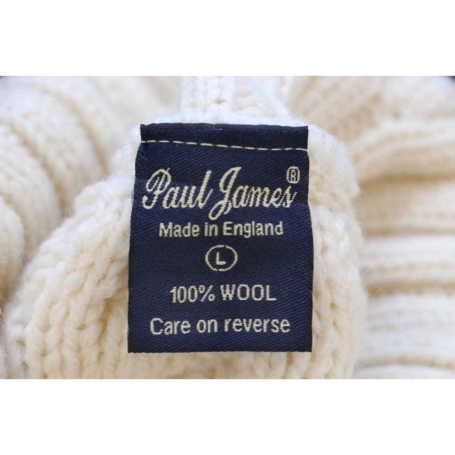英国製 Paul James タートルネック ケーブル編み ウールニット