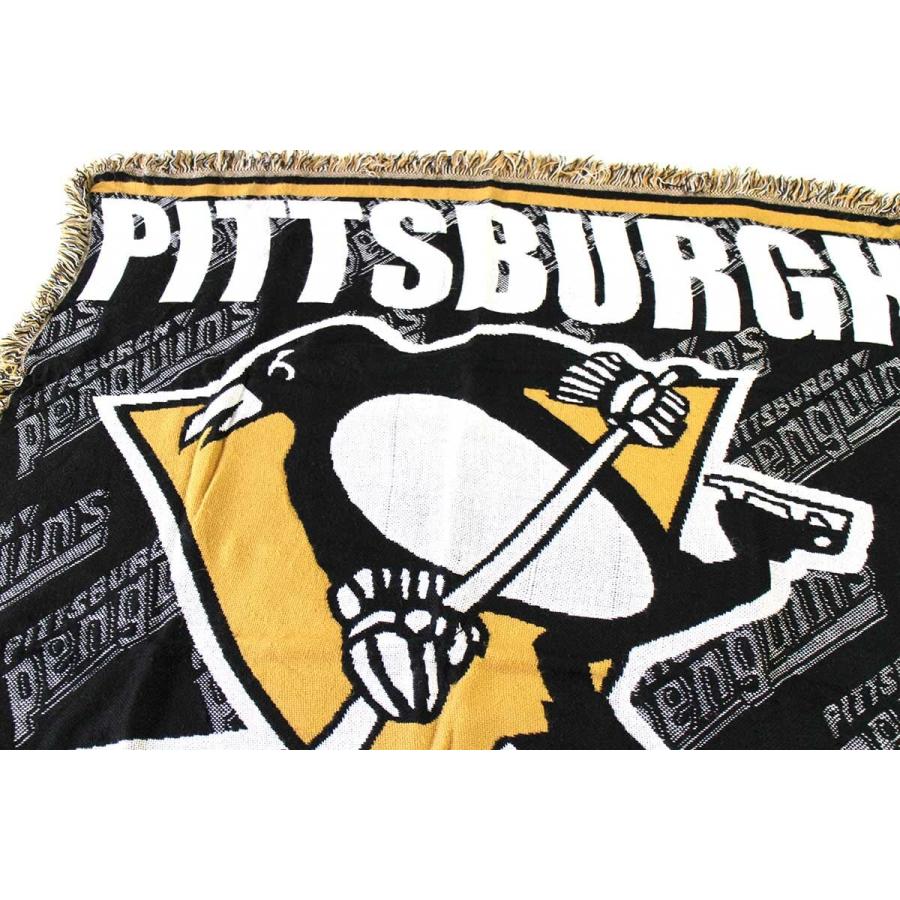 90s USA製 NHL PITTSBURGH PENGUINS アクリル ラグ☆オールド アイス