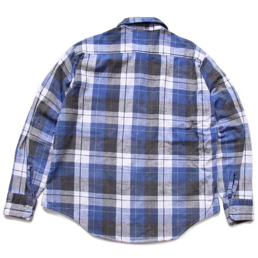 70s Berkfield チェック コットン ライトネルシャツ L☆ビンテージ
