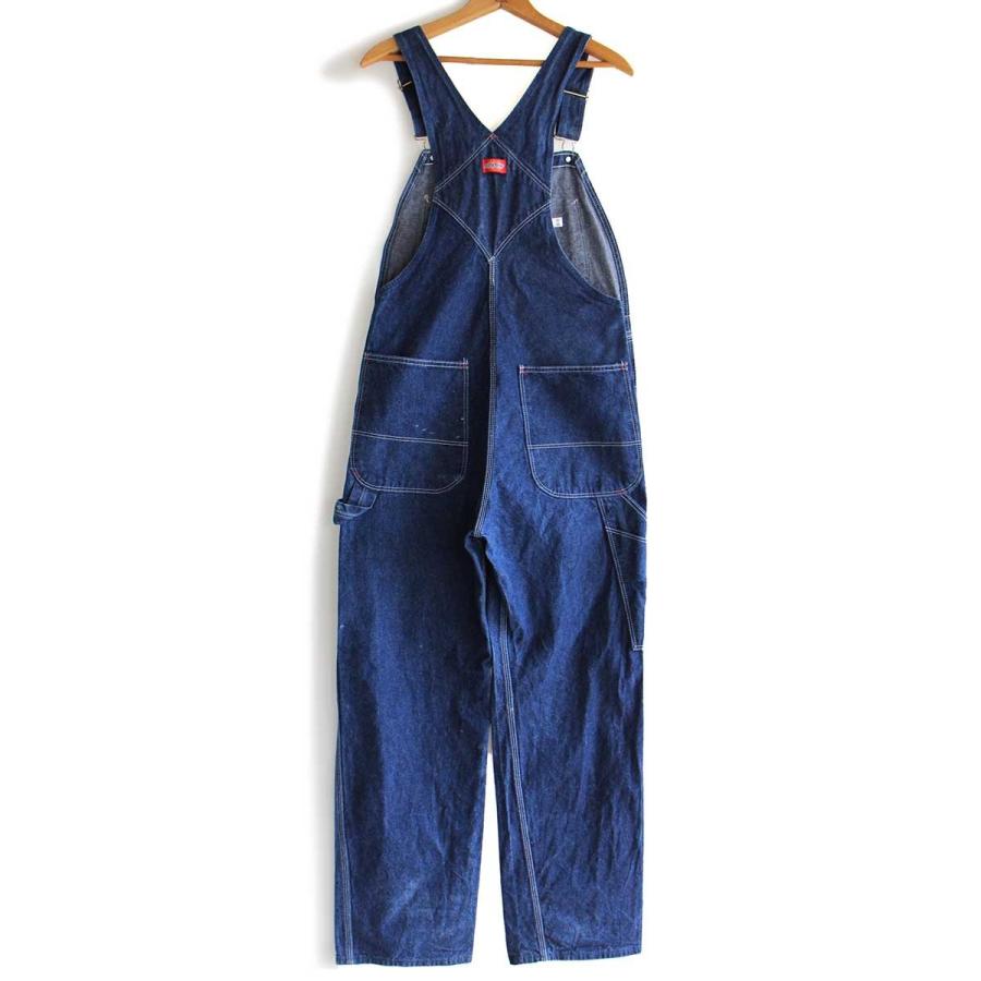90s USA製 Dickiesディッキーズ ペンキ飛び デニム オーバーオール w32