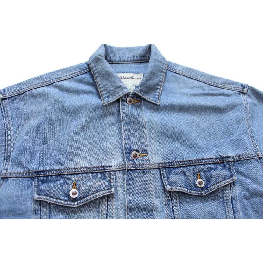 ヴィンテージeddiebauerエディバウアー デニムテーラードジャケット90s 90s EddieBauerエディーバウアー デニムジャケット 4ポケット L