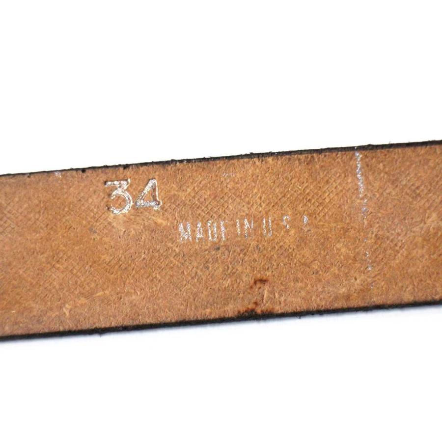 新品★USA製 BRACKNEY LEATHER WORKS スカラップパターン 型押し レザーベルト ブラウン 34★本革 茶 カービング ウェーブ トライバル