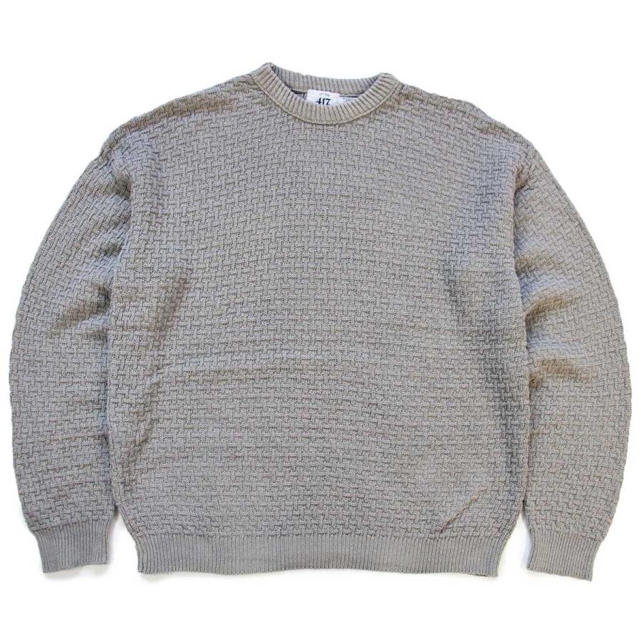 90s USA製 417 VAN HEUSEN バスケット柄 コットンニット セーター