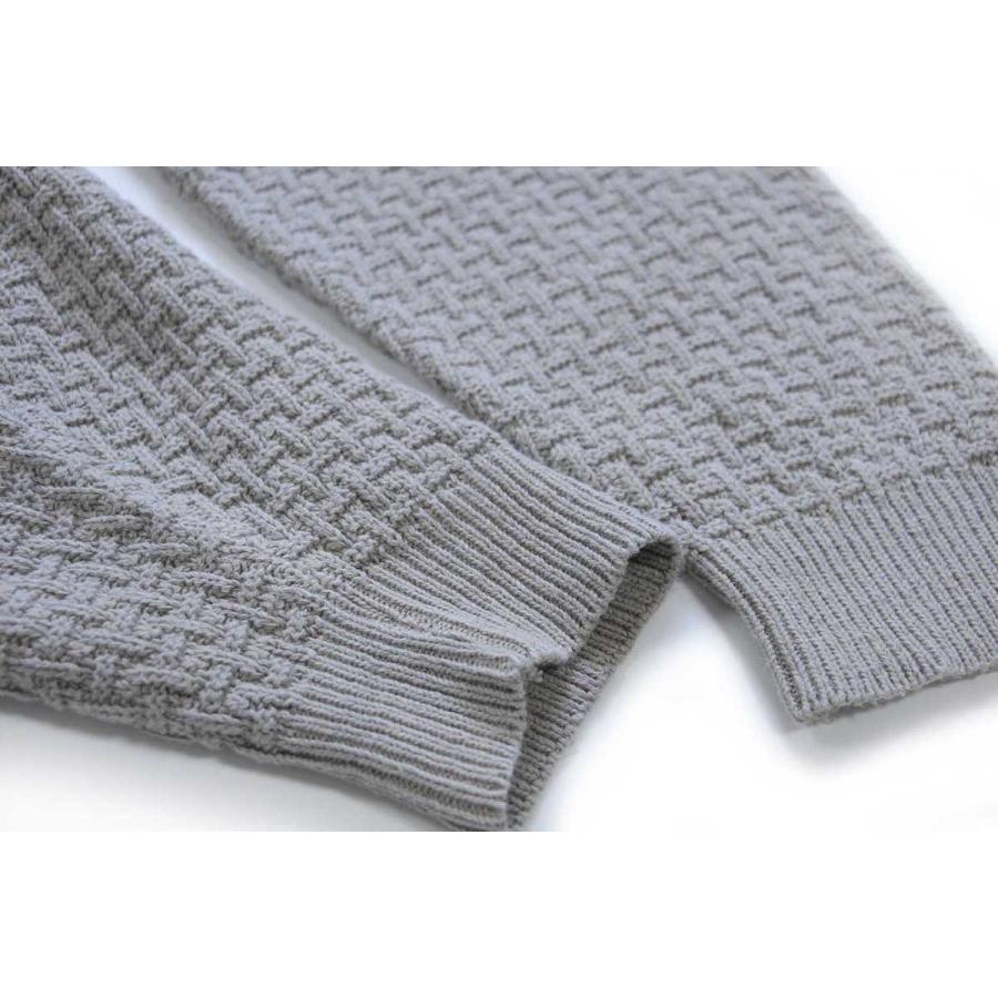 90s USA製 417 VAN HEUSEN バスケット柄 コットンニット セーター