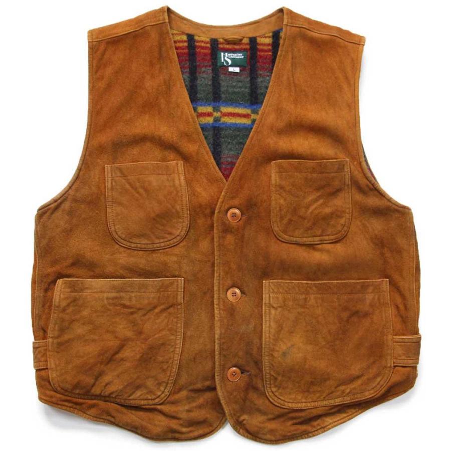 90s USA製 Hammacher Schlemmer ウール ブランケットライナー スエード