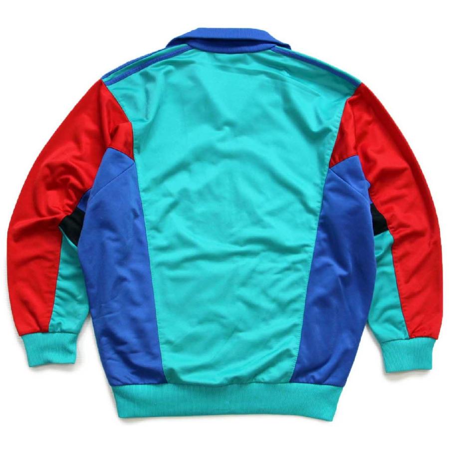 90s adidasアディダス マルチカラー ハイネック ドルマンスリーブ トラックジャケット&パンツ セットアップ L★ジャージ ビンテージ_2