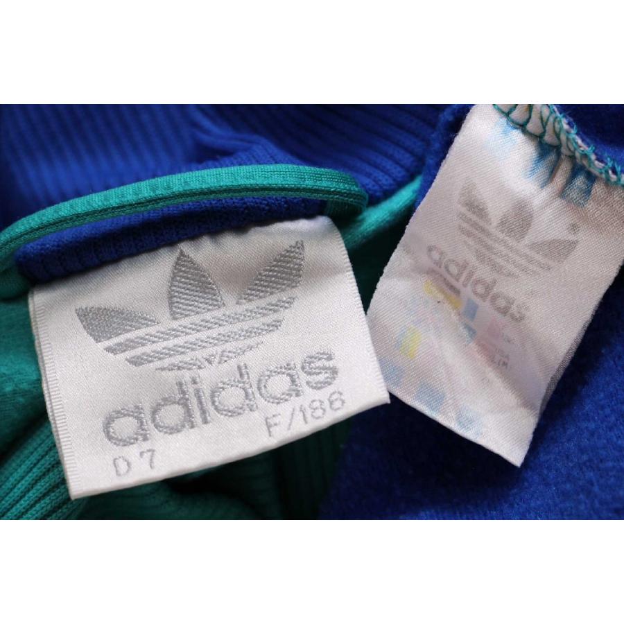 90s adidasアディダス マルチカラー ハイネック ドルマンスリーブ トラックジャケット&パンツ セットアップ L★ジャージ ビンテージ_5