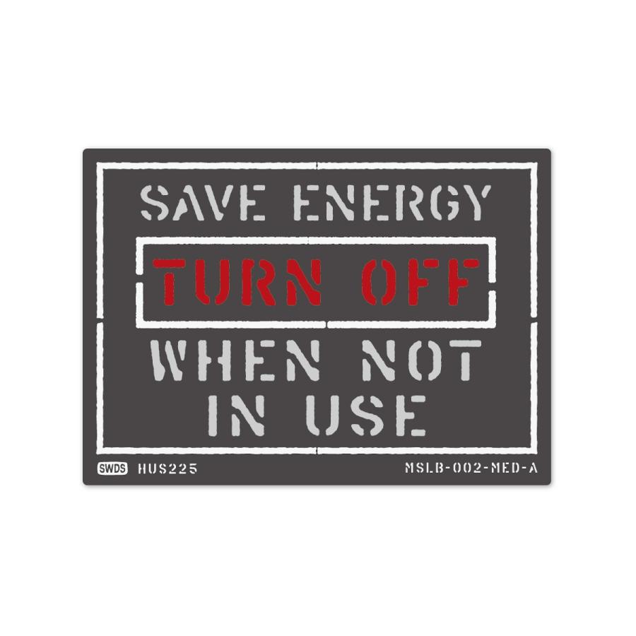 ミリタリー ステンシル デザイン サイン ラベルズ 節電 使わない時は消して下さい Mslb 002 Med A 爆買い送料無料