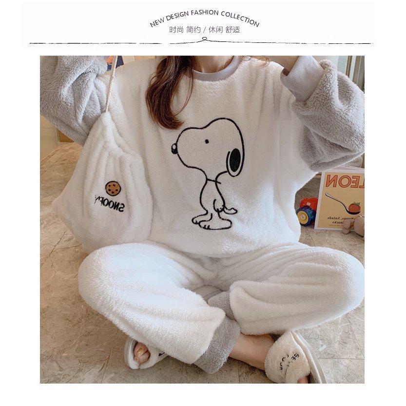 2点セット スヌーピー パジャマ ルームウェア レディース 秋冬 モコモコ 長袖 パジャマ フランネル ルームウェア 暖かい 可愛い 厚手部屋着 寝巻き sy32 シリュウ 通販 Yahoo ショッピング