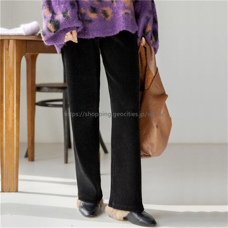 コーデユロイ リブ ワイドパンツ パンツ ボトムス ストレート ワイド 韓国ファッションメ込2 セール開催中