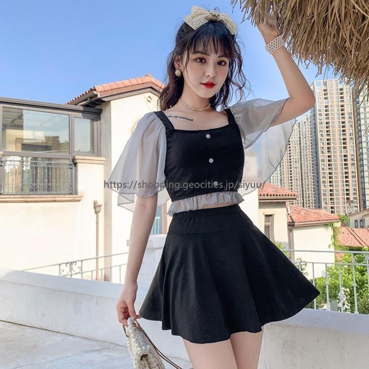 体型カバー 水着 レディース ワンピース 大きいサイズ 水着 中学生 高校生 10代 体型カバー 2点セット 上下セット 学生 少女 小胸にもぴったり 夏 韓国 Gig 51fwemr シリュウ 通販 Yahoo ショッピング