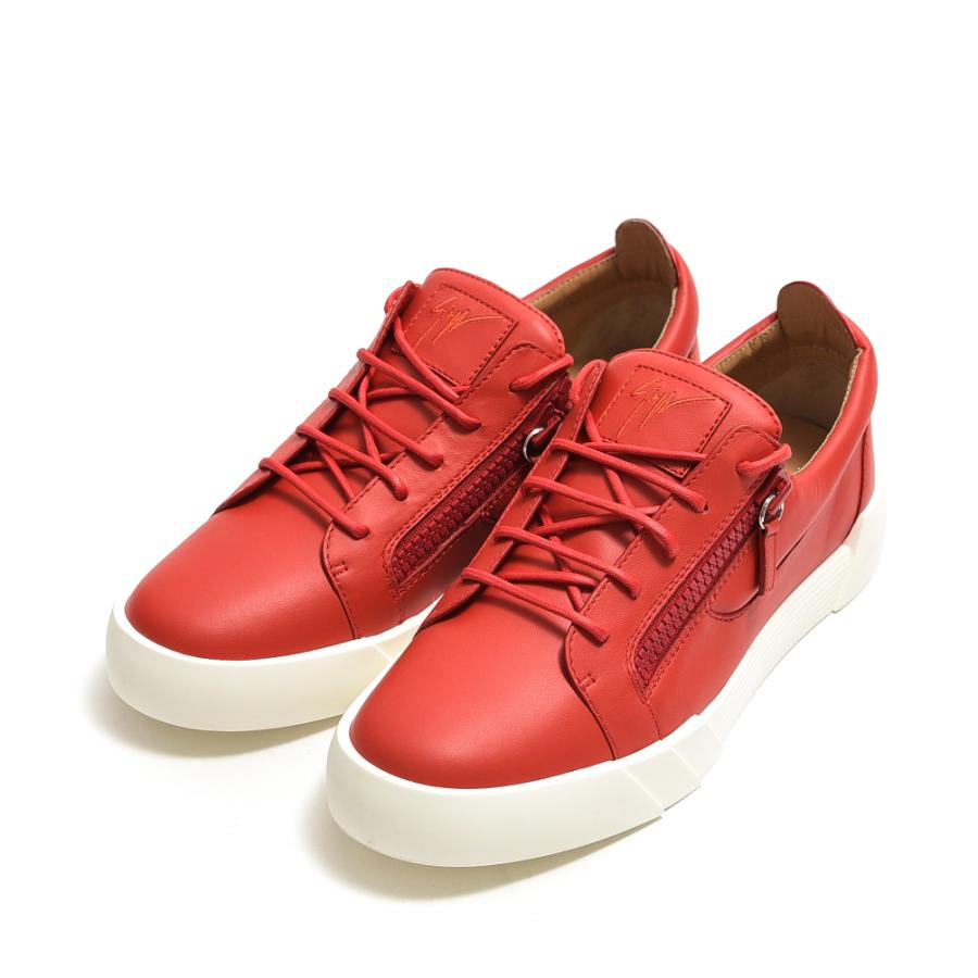 100 安い サイズ 43 ジュゼッペ ザノッティ Giuseppe Zanotti Foxy London レザー スニーカー ローカット ジップ式 メンズ レッド シューズ Postetelecom Gouv Cg