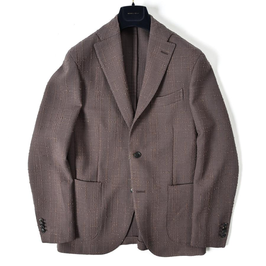 新作商品 ブラウン 織柄 ウール 秋冬 段返り3bシングル ジャケット テーラード K Jacket Boglioli ボリオリ 48 サイズ ジャケット Www Kat Ae