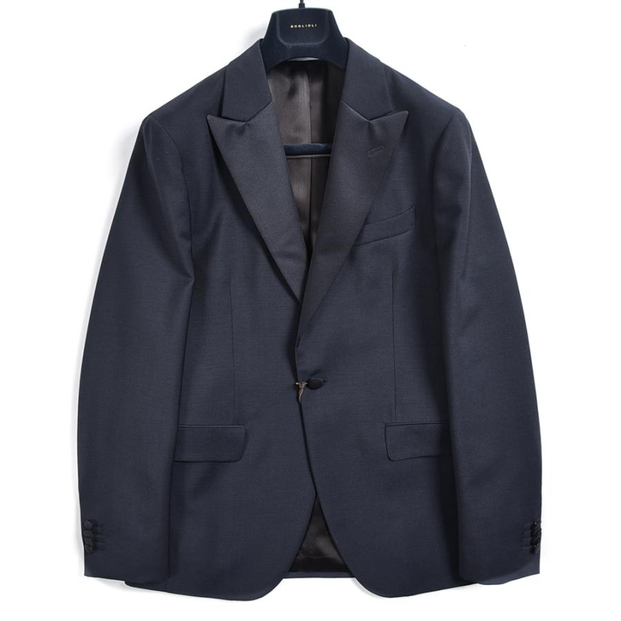 BOGLIOLI ボリオリ / K.JACKET ヴァージンウール 1Bシングルタキシードスーツ ネイビーの画像