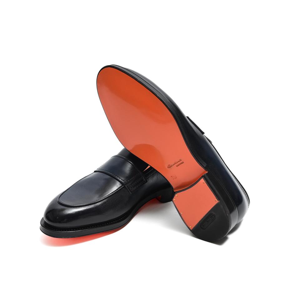 SANTONI レザー ローファー スリッポン シューズ ラウンドトゥ SANTONI レザー ローファー スリッポン シューズ ラウンドトゥ