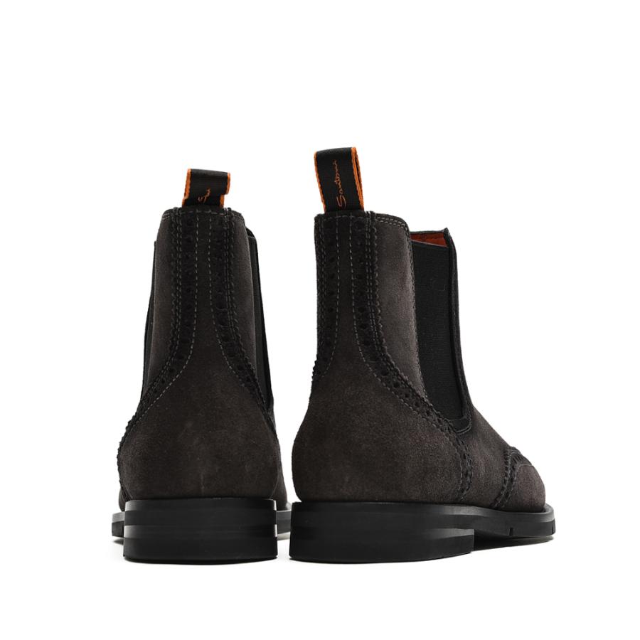 Santoni レザー チェルシーブーツ サイドゴア ブラック 7 箱、袋付き