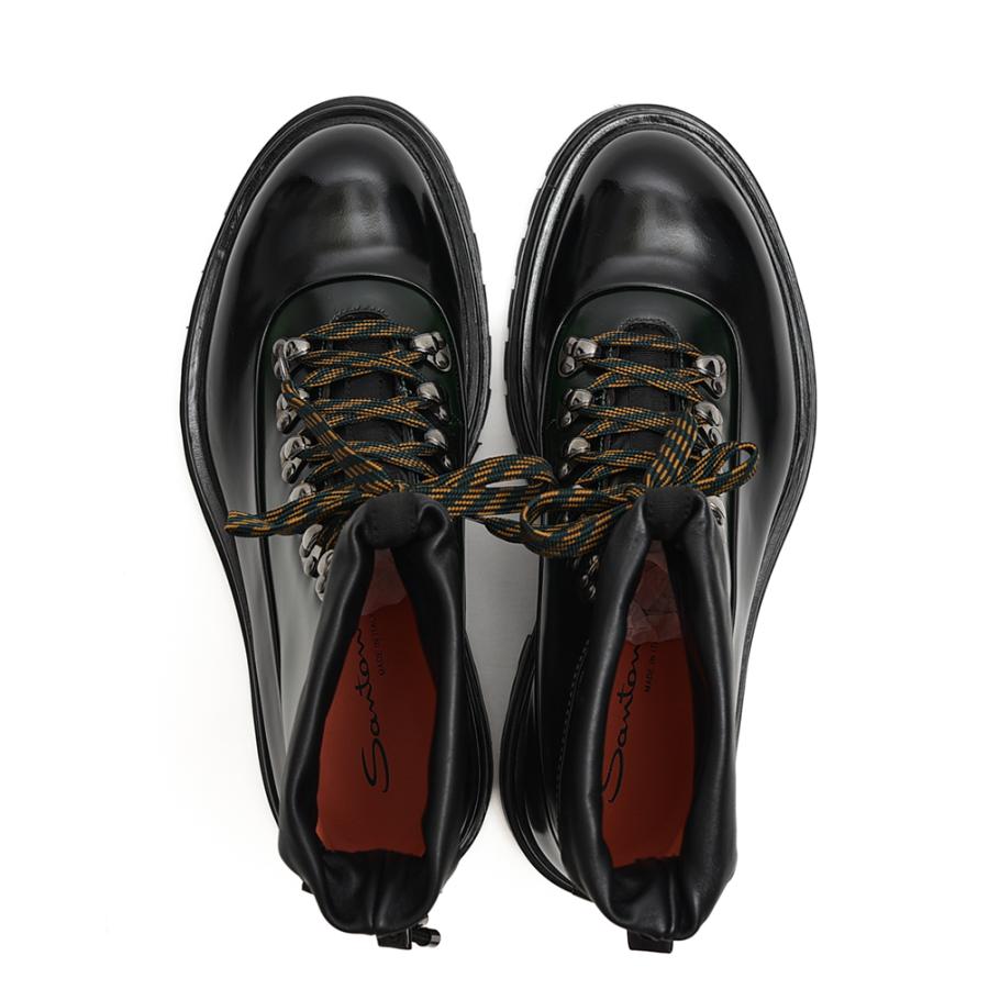 SANTONI レザー バイカラー レースアップブーツ ラウンドトゥ SANTONI レザー バイカラー レースアップブーツ ラウンドトゥ