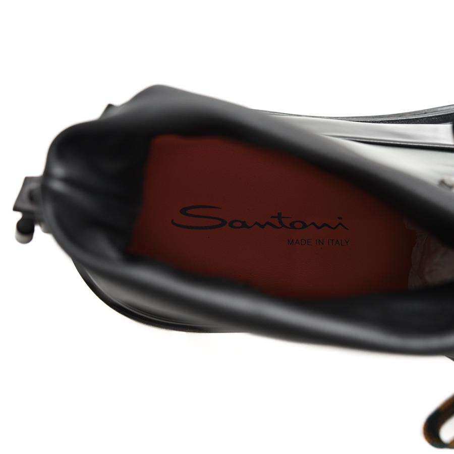 SANTONI レザー バイカラー レースアップブーツ ラウンドトゥ SANTONI レザー バイカラー レースアップブーツ ラウンドトゥ