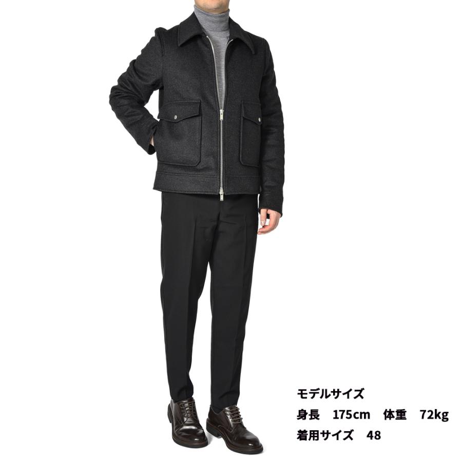PT TORINO メルトンウール ジップアップブルゾン ブラック48-【新品未