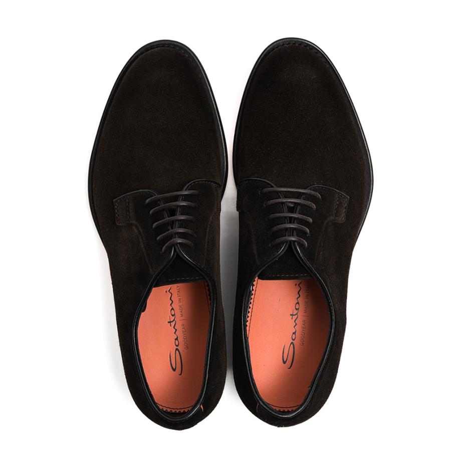 SANTONI スエード レースアップダービー ローカット シューズ プレーン 