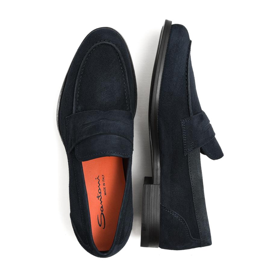 サントーニ SANTONI スエード ペニーローファー ローカット シューズ 