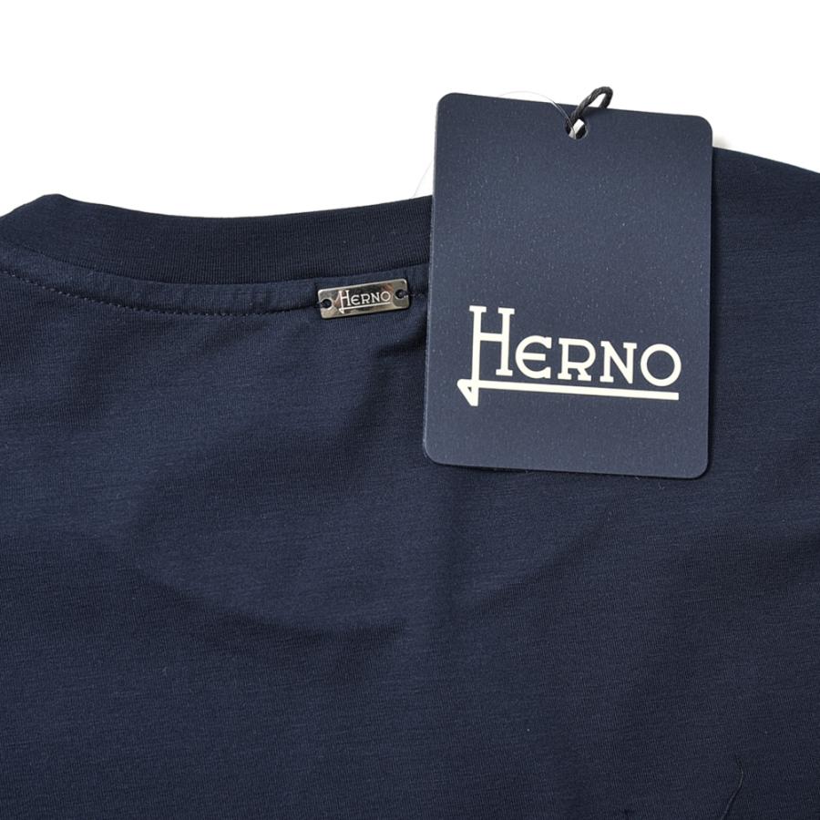 HERNO ヘルノ Tシャツ クルーネック 半袖 ストレッチ トップス 春夏 メンズ コットン 2色展開 2023年 春夏新作｜size4458｜09