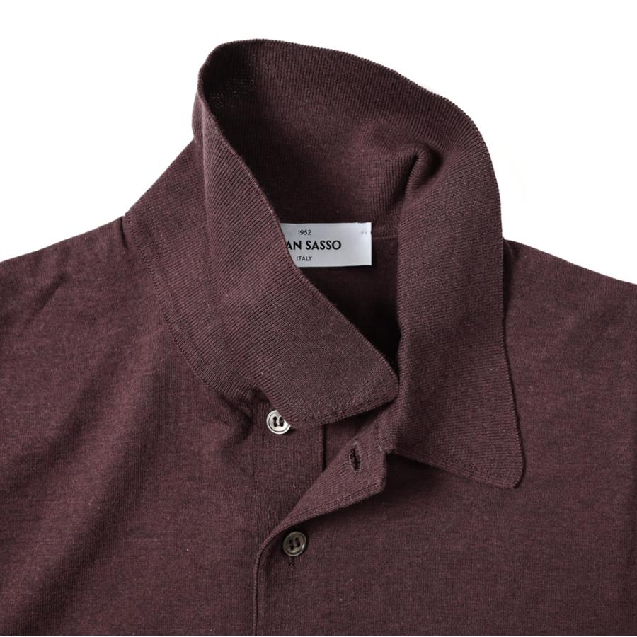 グランサッソ GRAN SASSO FRESH COTTON ニットポロシャツ 半袖 レギュラーカラー コットン 100% ブラウン MADE IN ITALY｜size4458｜05