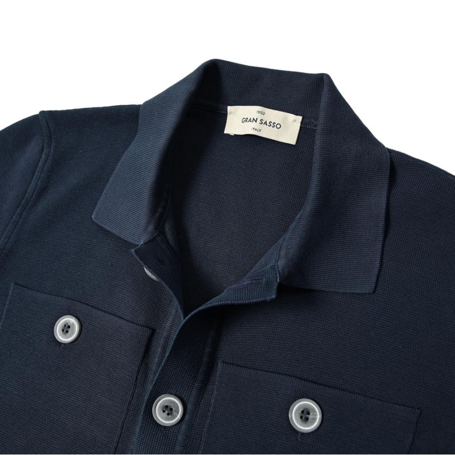 グランサッソ GRAN SASSO 襟付きカーディガン ホリゾンタルカラー 長袖  