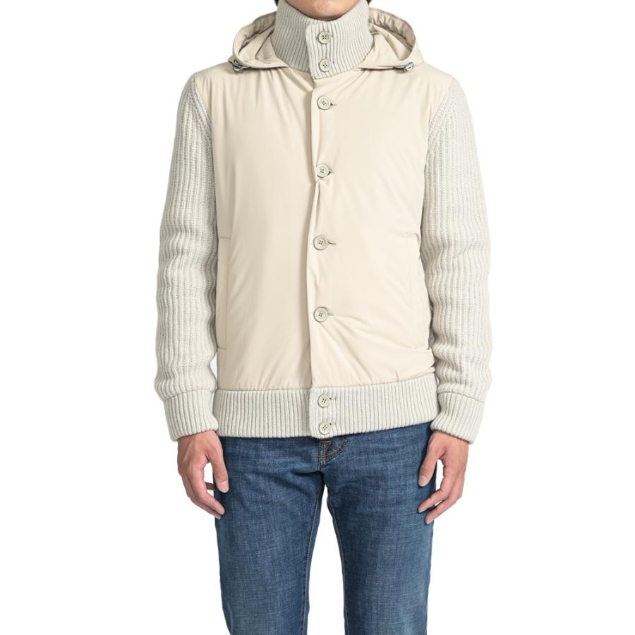 ヘルノ HERNO RESORT ハイブリッドパーカー 異素材コンビ 中綿ブルゾン 