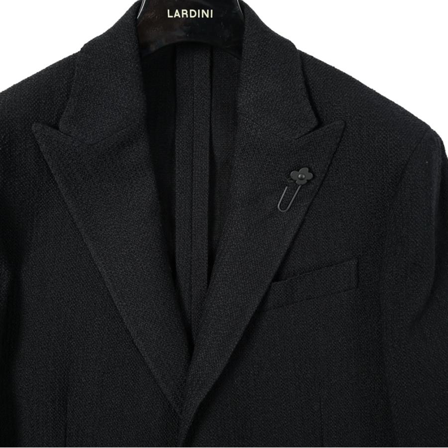 ラルディーニ LARDINI テーラードジャケット 2Bシングル 秋冬 春 ３シーズン メンズ ウール コットン ブラック ブートニエール 23-24年 秋冬｜size4458｜03