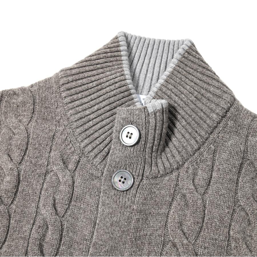 希少✨人気　グランサッソ　ケーブル編みニットジャケット　カーディガンダブルグレー 希少✨人気 グランサッソ ケーブル編みニットジャケット カーディガン