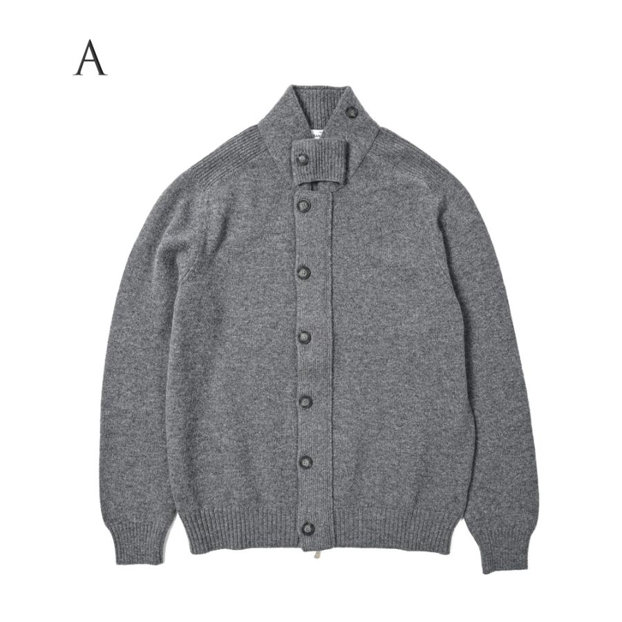 Gran Sasso ダークブラウン50 L ジップアップコットンニット