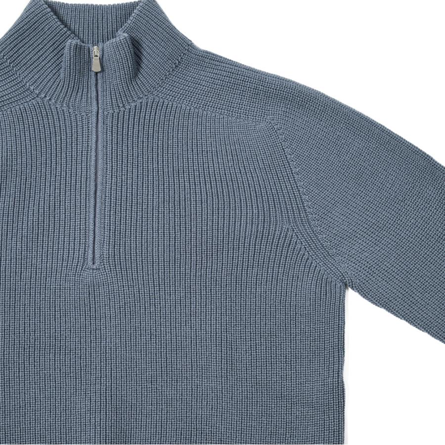 GRAN SASSO ヴァージンウール ハーフジップニット ネイビー 46 Gran Sasso（グランサッソ） グランサッソ / ヴァージンウール100