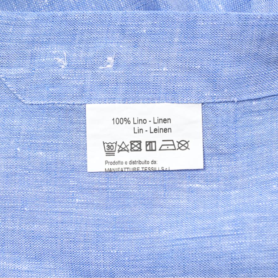 オリアン ORIAN Vintage SLIM FIT ドレスシャツ ホリゾンタルカラー 長袖 春夏 メンズ リネン 100% ライトブルー イタリア ブランド｜size4458｜10