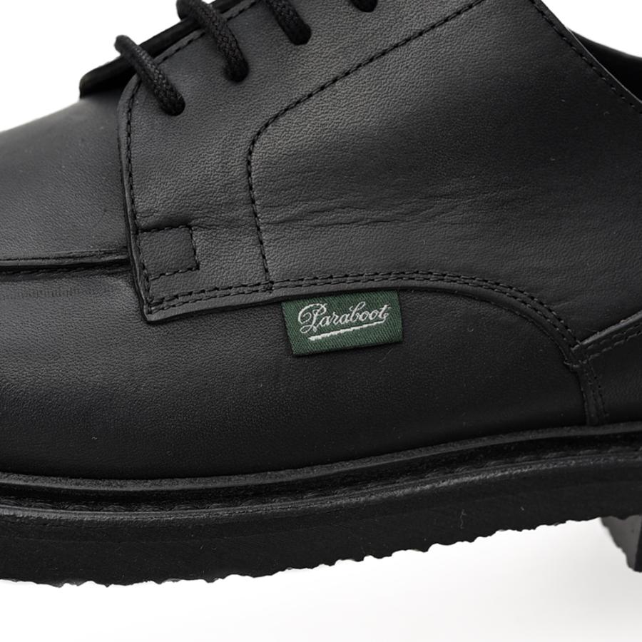 【出荷が早い】PARABOOT AMBOISE / VEG NOIR Uチップ レザーシューズ レースアップ ダービー 外羽根式 グッドイヤー製法 牛革 ARIO SOLE ラバーソール ブラック 毎日使い