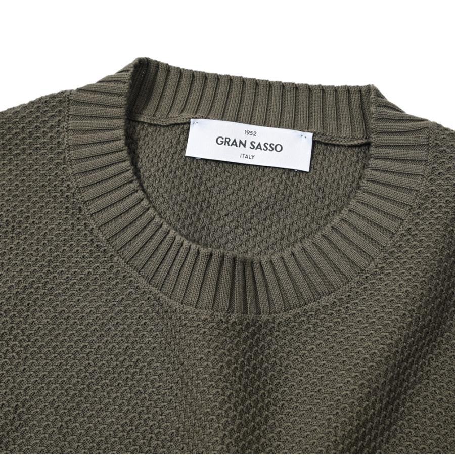 Gran Sasso GRAN SASSO ワッフル クルーネックニットセーター ミドル 