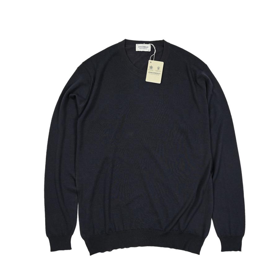 JOHN SMEDLEY ジョンスメドレー / DARLEY EASY FIT アングロインディアンガーゼ ハイゲージニットセーター イギリス製 ネイビーの画像
