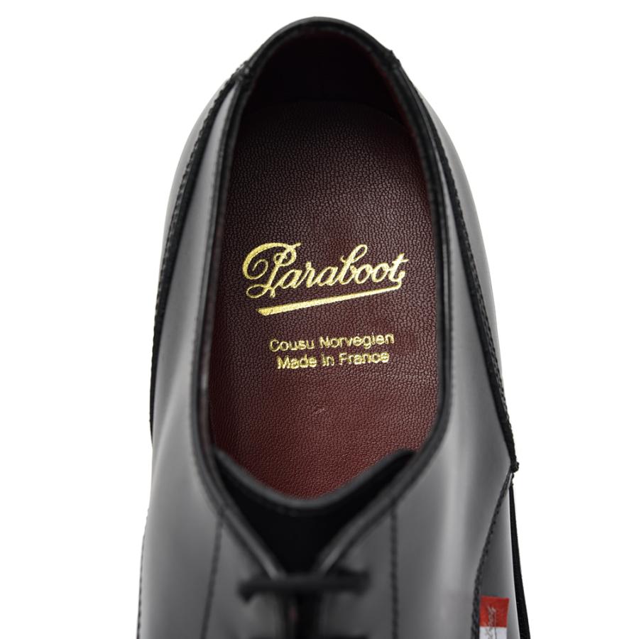 Paraboot パラブーツ / CHAMBORD BBR シャンボード Uチップレースアップレザーダービーシューズ 228212 ブラックの画像