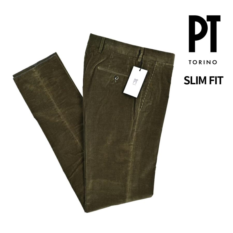 PT TORINO ピーティートリノ SLIM FIT ストレッチコットン 細畝
