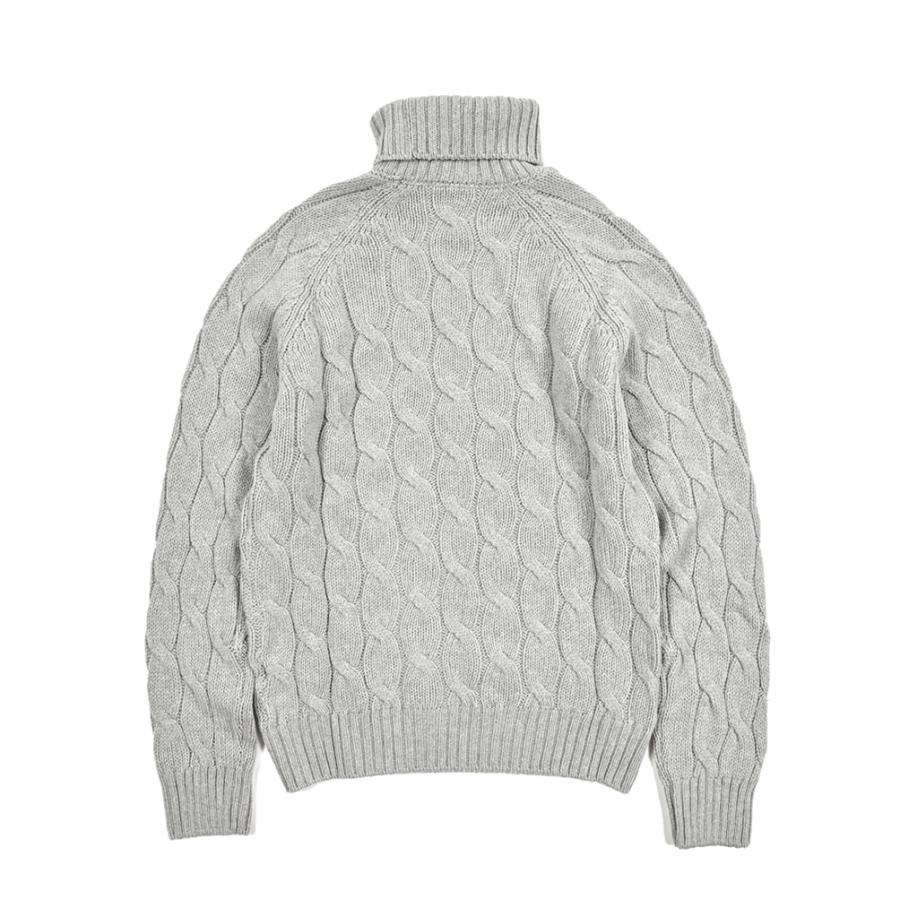 GRAN SASSO グランサッソ / ヴァージンウール100% ケーブル編みタートルネックニットセーター グレー ブラック ベージュ ネイビー ブラウン / セール対象 | Gran Sasso | 10