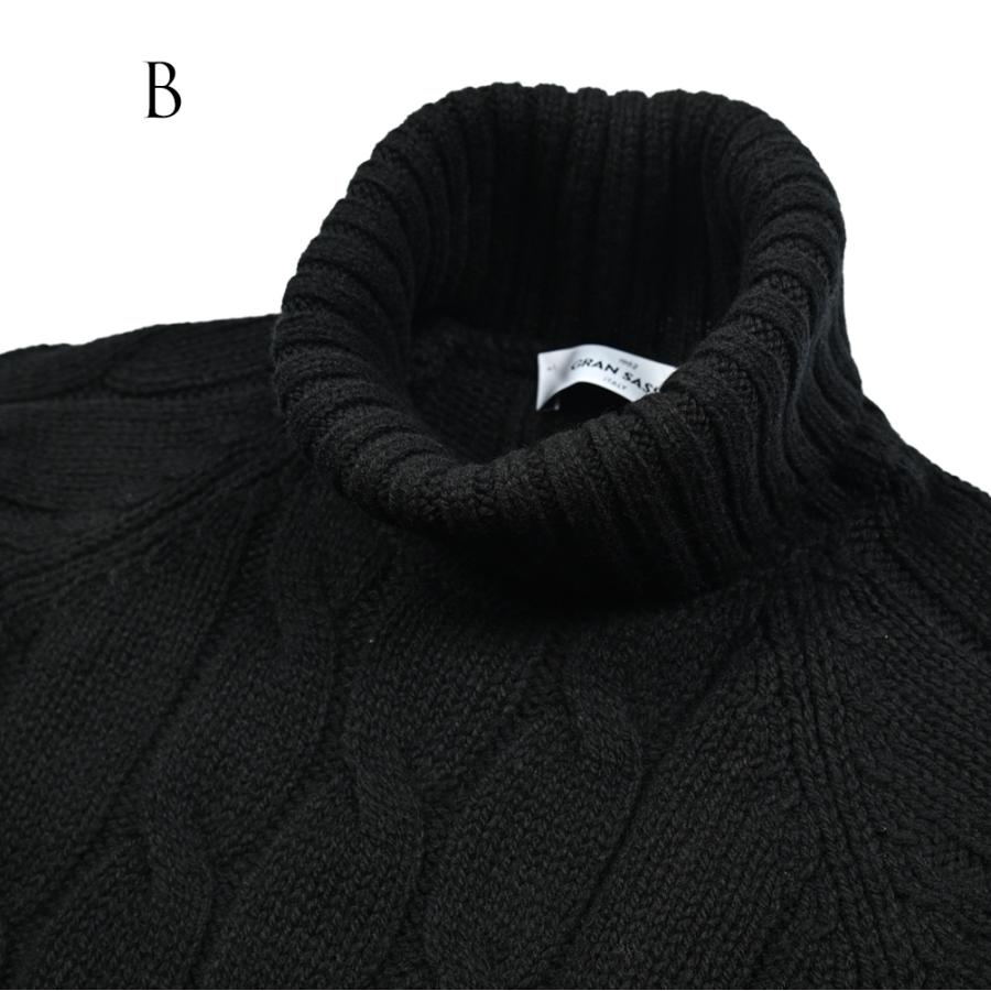 グランサッソ　Gran Sasso ケーブルタートルネックセーター GRAN SASSO（グランサッソ）12ゲージウールタートルネックニット