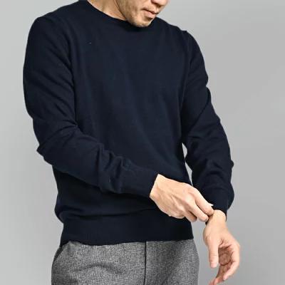 GRAN SASSO グランサッソ / カシミヤ100% クルーネックハイゲージニットセーター グリーンの画像