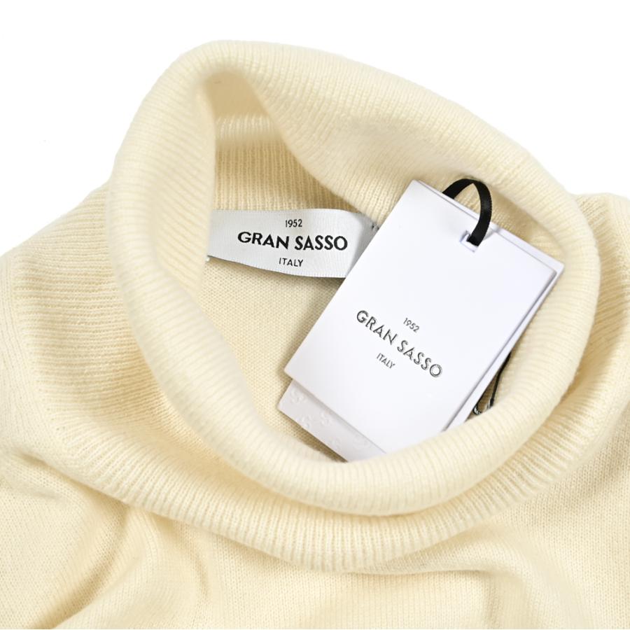 SASSO カシミヤ100% ニットセーター タートルネック ハイゲージ 長袖 オフホワイト / 【フォール】 CASHMERE