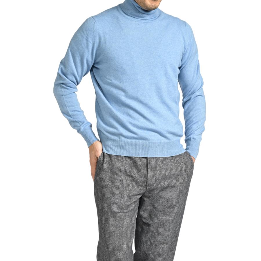 SASSO カシミヤ100% ニットセーター タートルネック ハイゲージ 長袖 オフホワイト / 【フォール】 CASHMERE