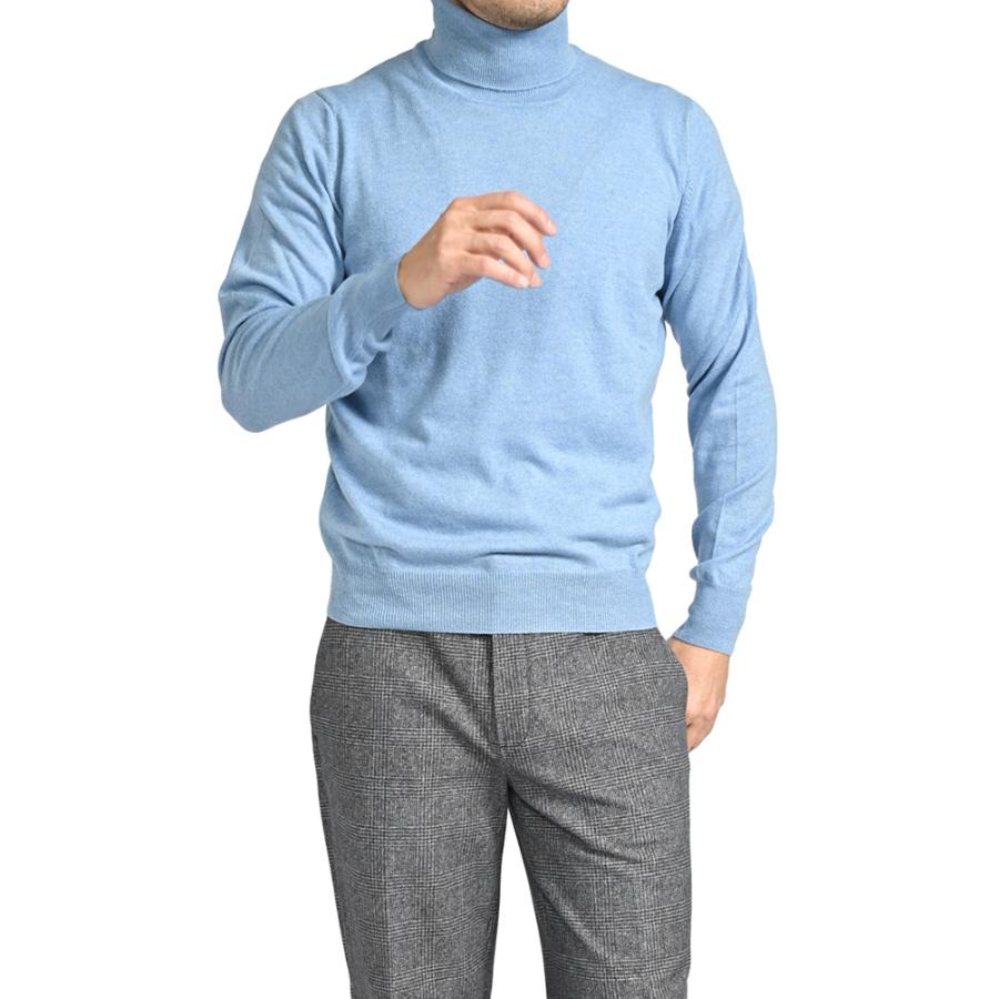 SASSO カシミヤ100% ニットセーター タートルネック ハイゲージ 長袖 オフホワイト / 【フォール】 CASHMERE