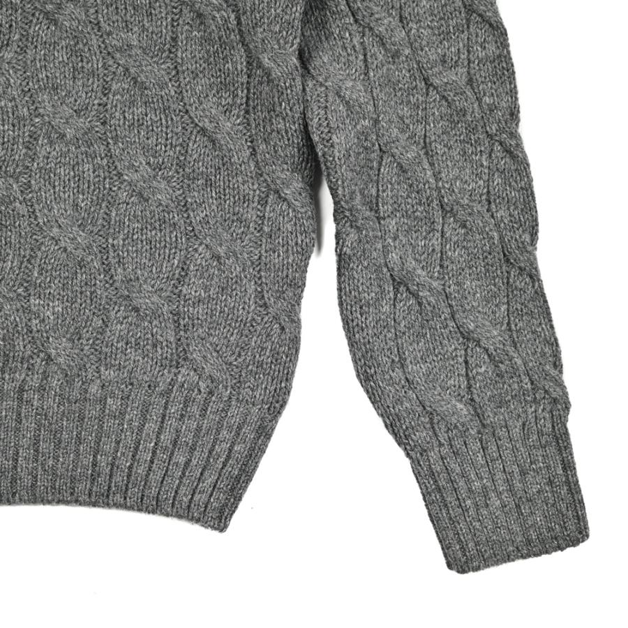 GRAN SASSO グランサッソ / ヴァージンウール100% タートルネックケーブル編みニットセーター グレー / セール対象 | Gran Sasso | 03