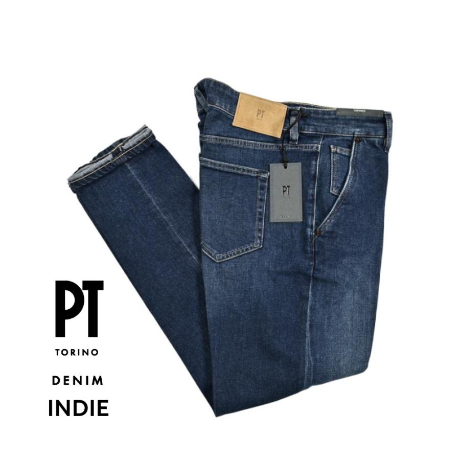 PT TORINO DENIM ピーティートリノデニム / INDIE ストレッチデニム テーパードジーンズ ウォッシュドブルー / セール対象の画像