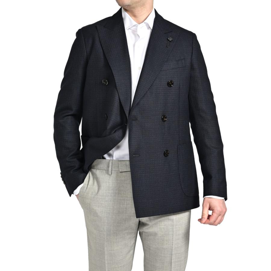 LARDINI ラルディーニ / ウールコットン 6Bダブルテーラードジャケット ダークネイビー / セールの画像