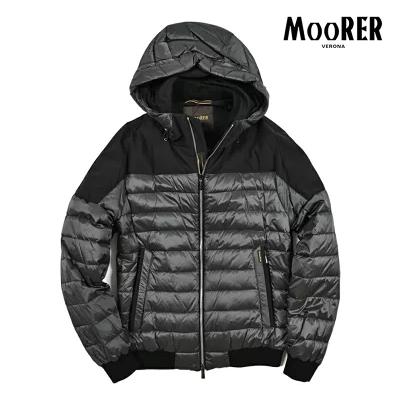 MooRERダークグリーンダウンジャケット フード付き