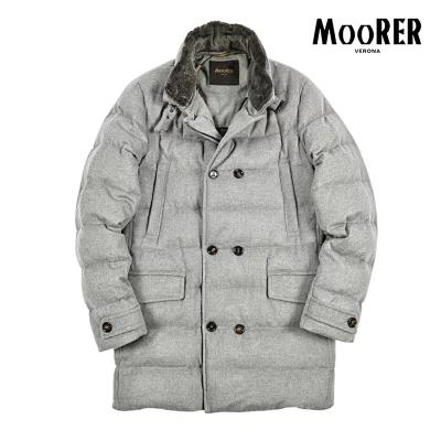 MOORER ムーレー / ZARBO-LS9 カシミヤ混ウール スタンドカラーダウンコート ライトグレー / セールの画像